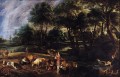 paisaje con vacas y aves silvestres Peter Paul Rubens